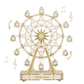 DIY Wooden Rotatable Ferris Wheel Model with Playing Music