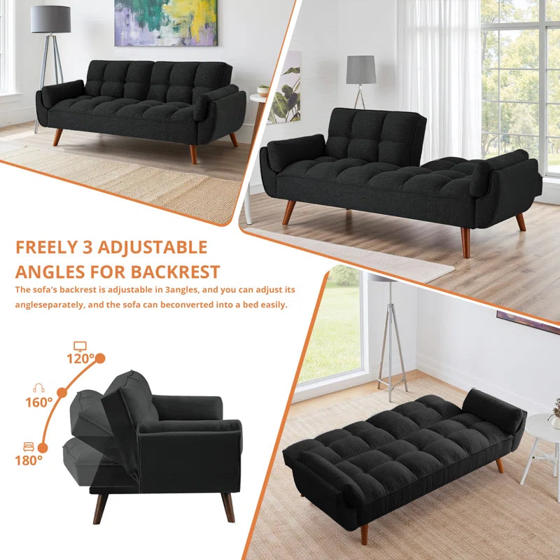 Kamaren Full 75.39" Futons Upholstered Convertible Sofa