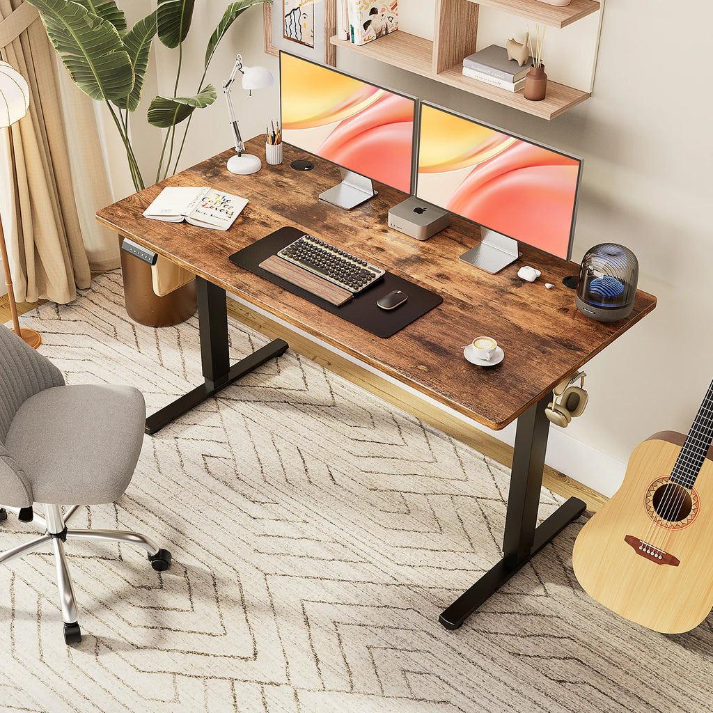 Electric Standing Desk Height Adjustable 55X24 Inch Computer Desk Workstation Ergonomic Work Table for Home Office