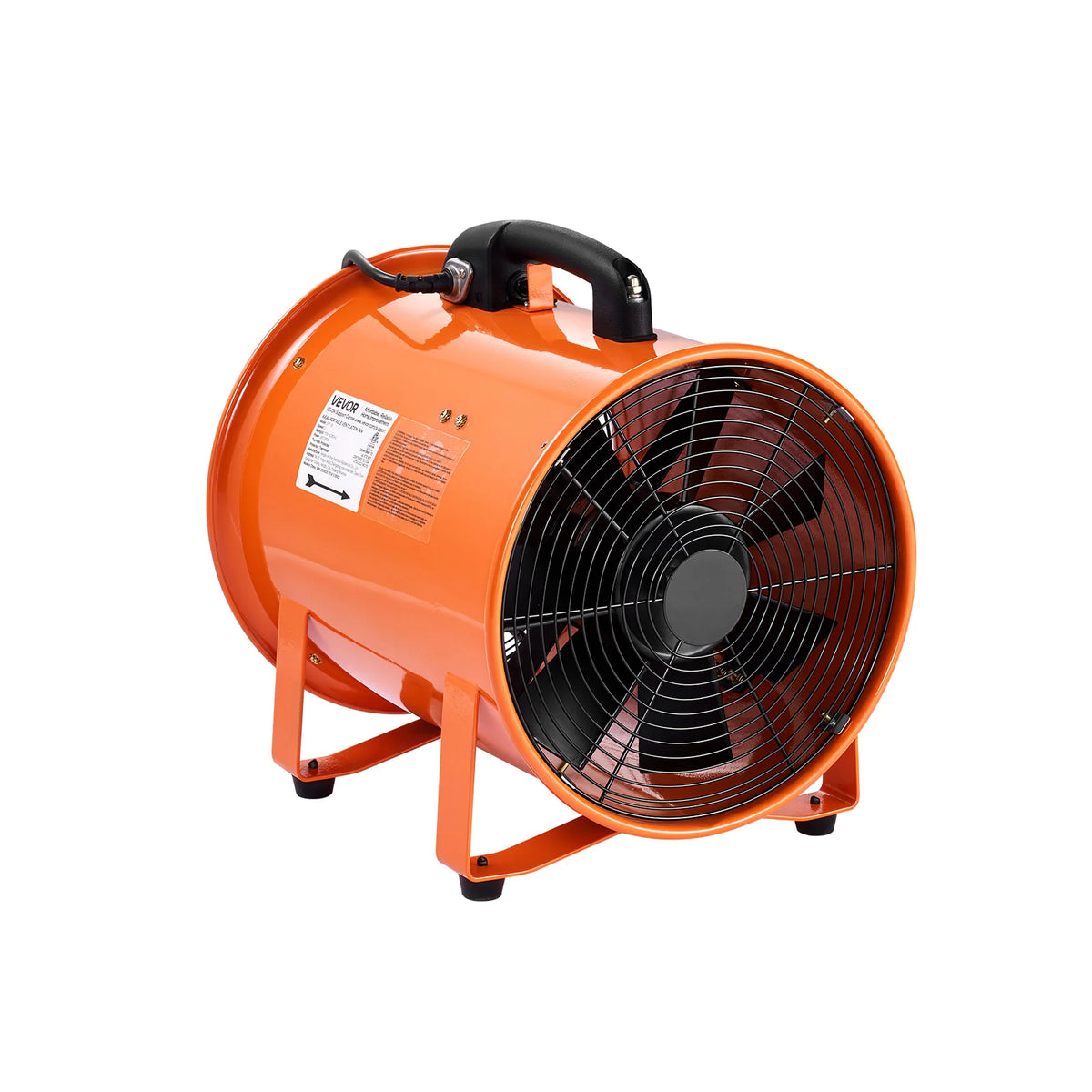 Portable Ventilator, 12 Inch Heavy Duty Cylinder Fan with 16.4Ft Duct Hose, 560W Strong Shop Exhaust Blower 2894CFM, Industrial Utility Blower for Sucking Dust, Smoke, Smoke Home/Workplace