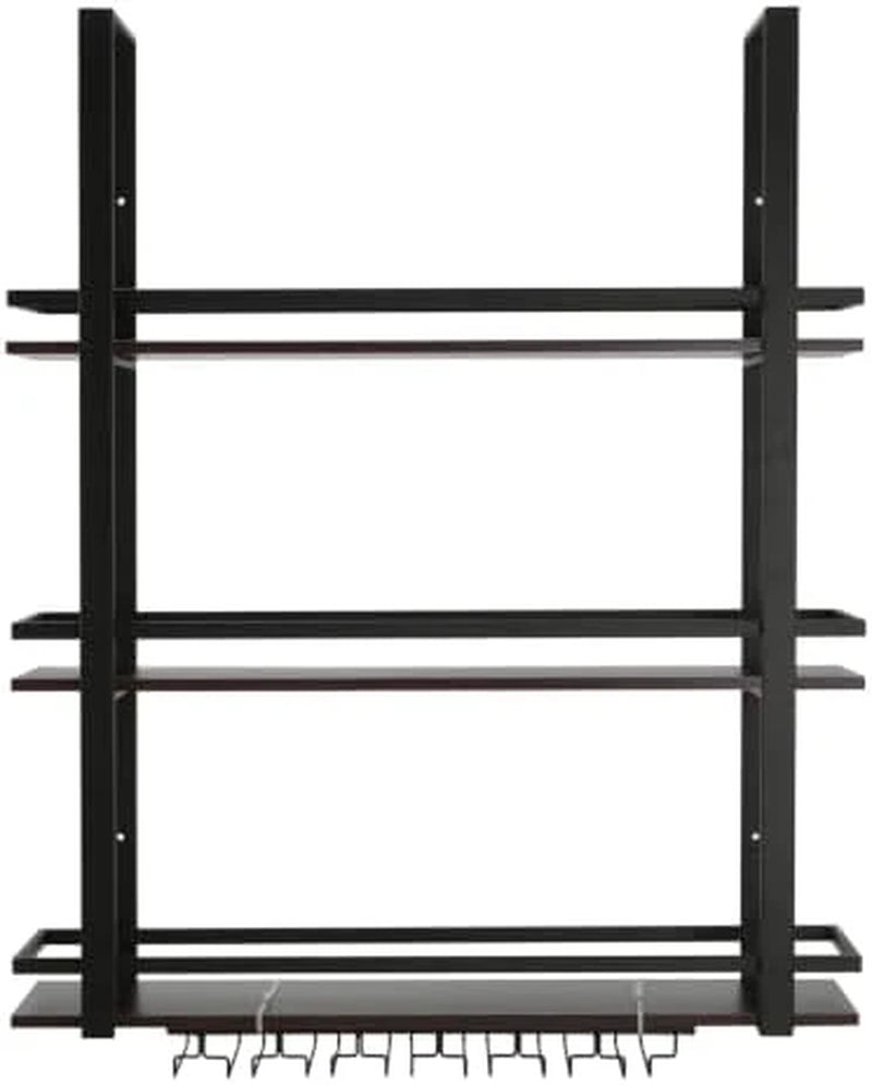 3 Tier Wall Mounted Liquor Bottles Floating Shelves Display Rack