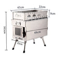 Portable Sauna Stove Wood-Burning Large Heater for Outdoor Camping Tents Folding Stove with Window Chimney Outdoor Camping Gear