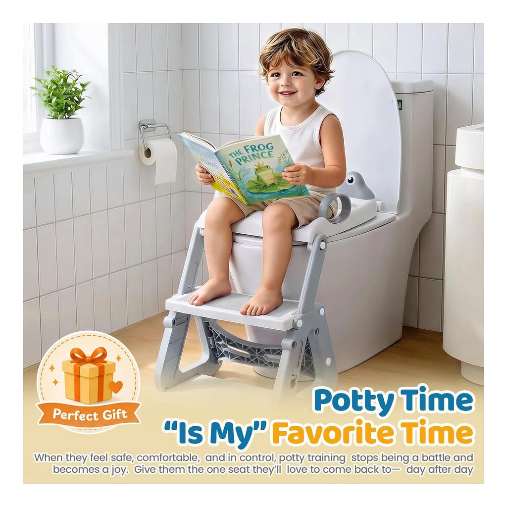 Potty Training Seat with Step Stool, Toddler Toilet Seat with Ladder