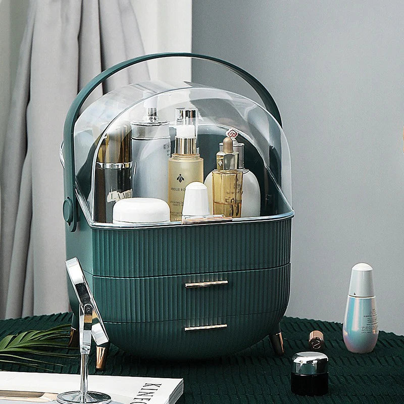 Luxury Cosmetics Storage Box, Dust-Proof Skincare Product Desktop Organizer, Organizer, Household Storage Cabinet, Dressing Table