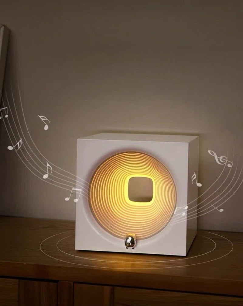 Time Machine Sleep Inducing Bedside Lamp with Speaker - Dimmable Sleep Aid Night Light