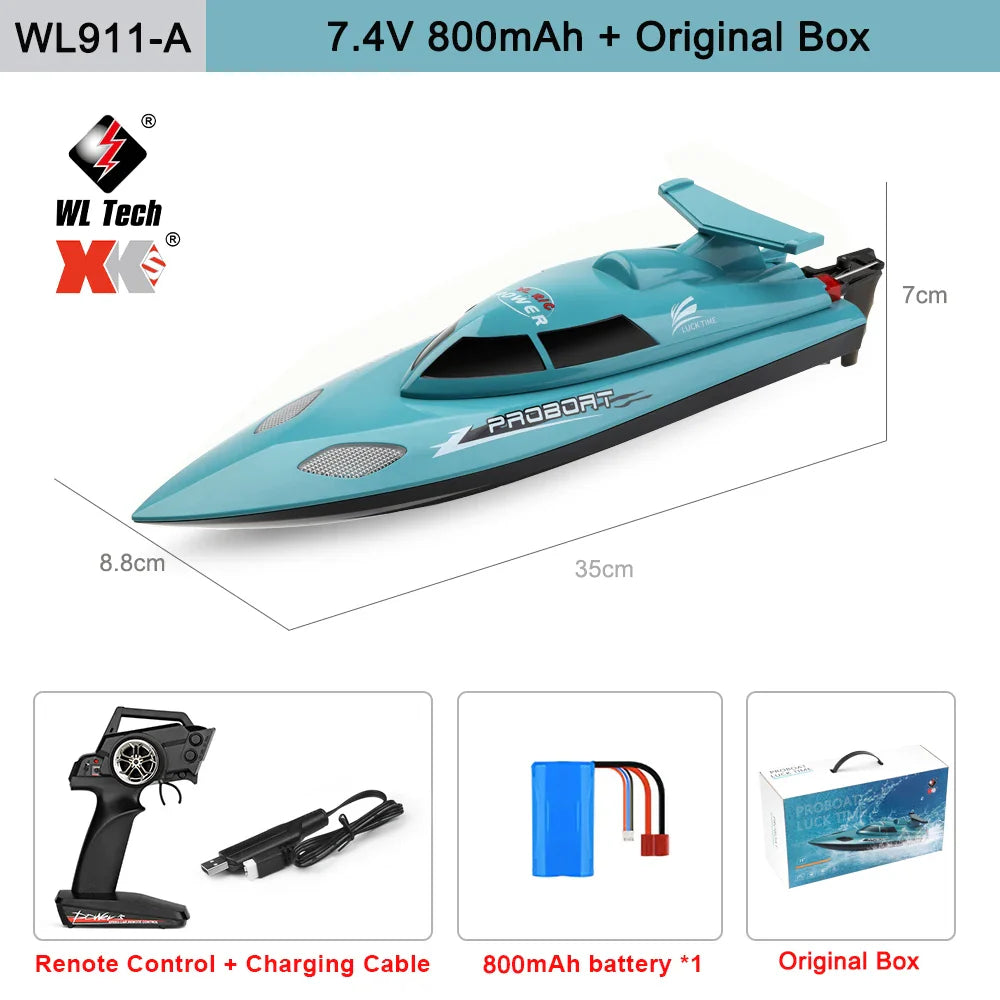WL916 WL912-A RC Boat 2.4Ghz 55KM/H 35KM/H High Speed Racing Watercraft Remote Control Speedboat Toys for Boys