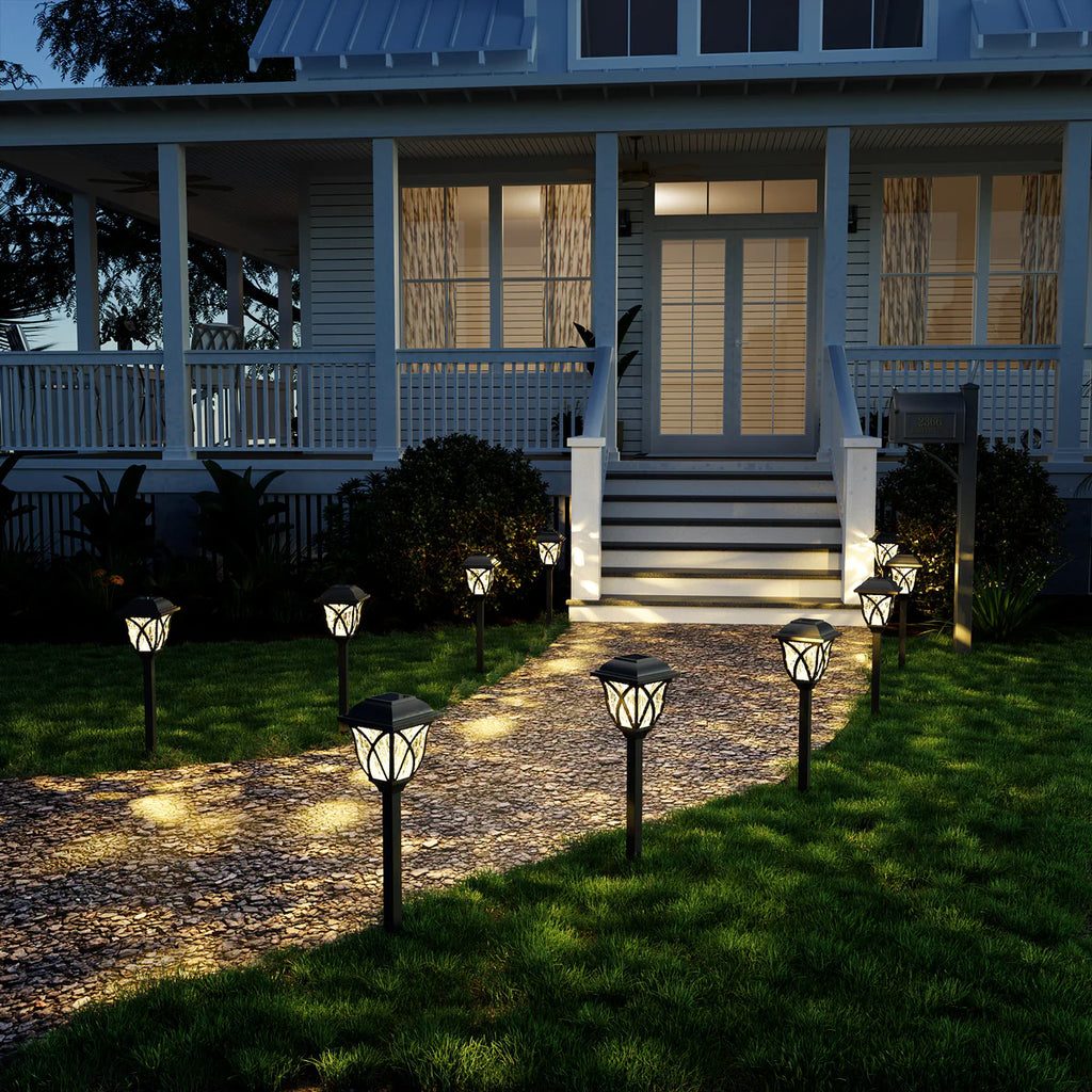 Gigalumi Hammered Solar Walkway Lights Set (6/8 Pack)