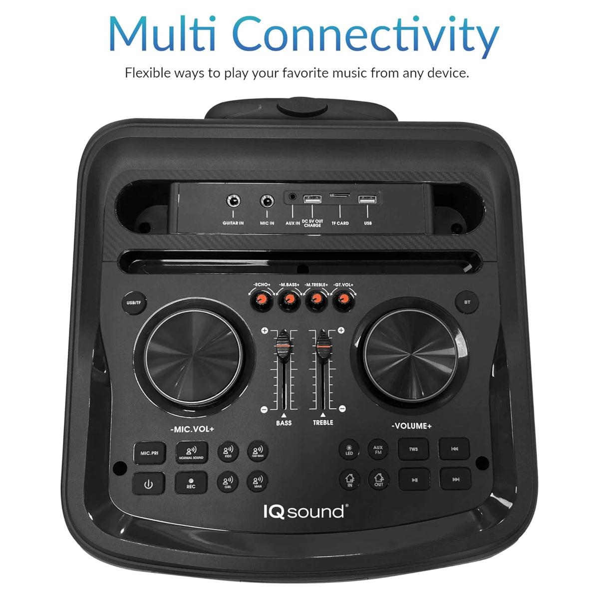 IQ Sound CYBER FLEX12 12-Inch Portable Bluetooth Party Speaker