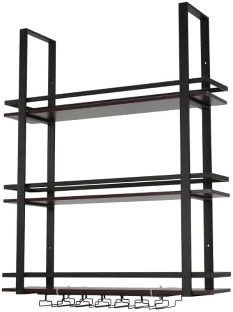 3 Tier Wall Mounted Liquor Bottles Floating Shelves Display Rack