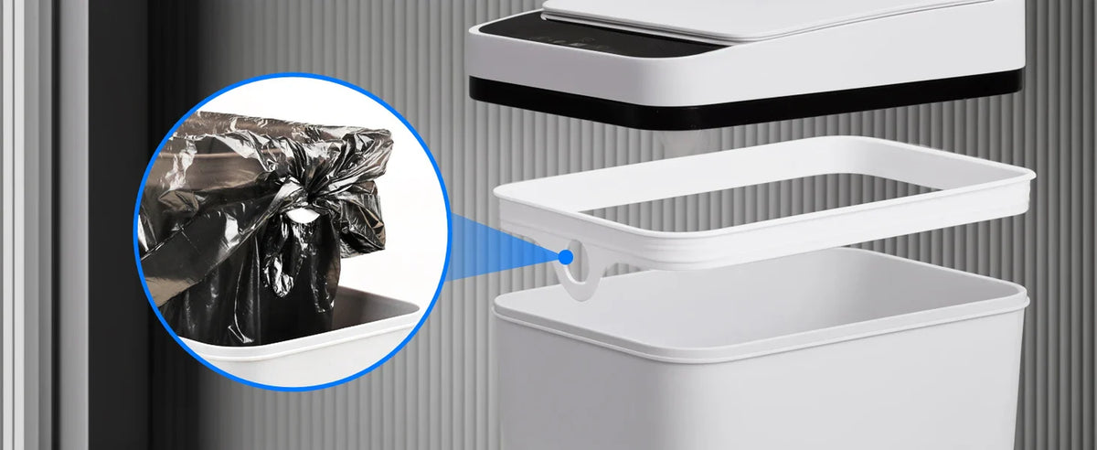2 Pack 12L Bathroom Automatic Trash Cans Touchless Motion Sensor Slim with Lid for Bathroom Bedroom Living Room Office White