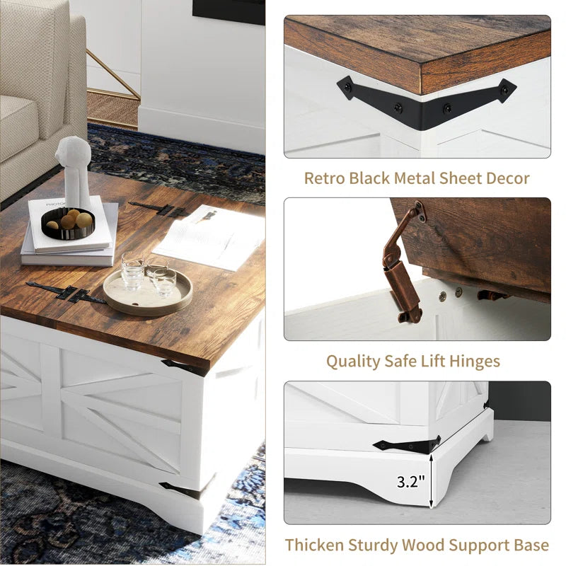 Fellsburg 31.1" W Square Lift Top Storage Coffee Table
