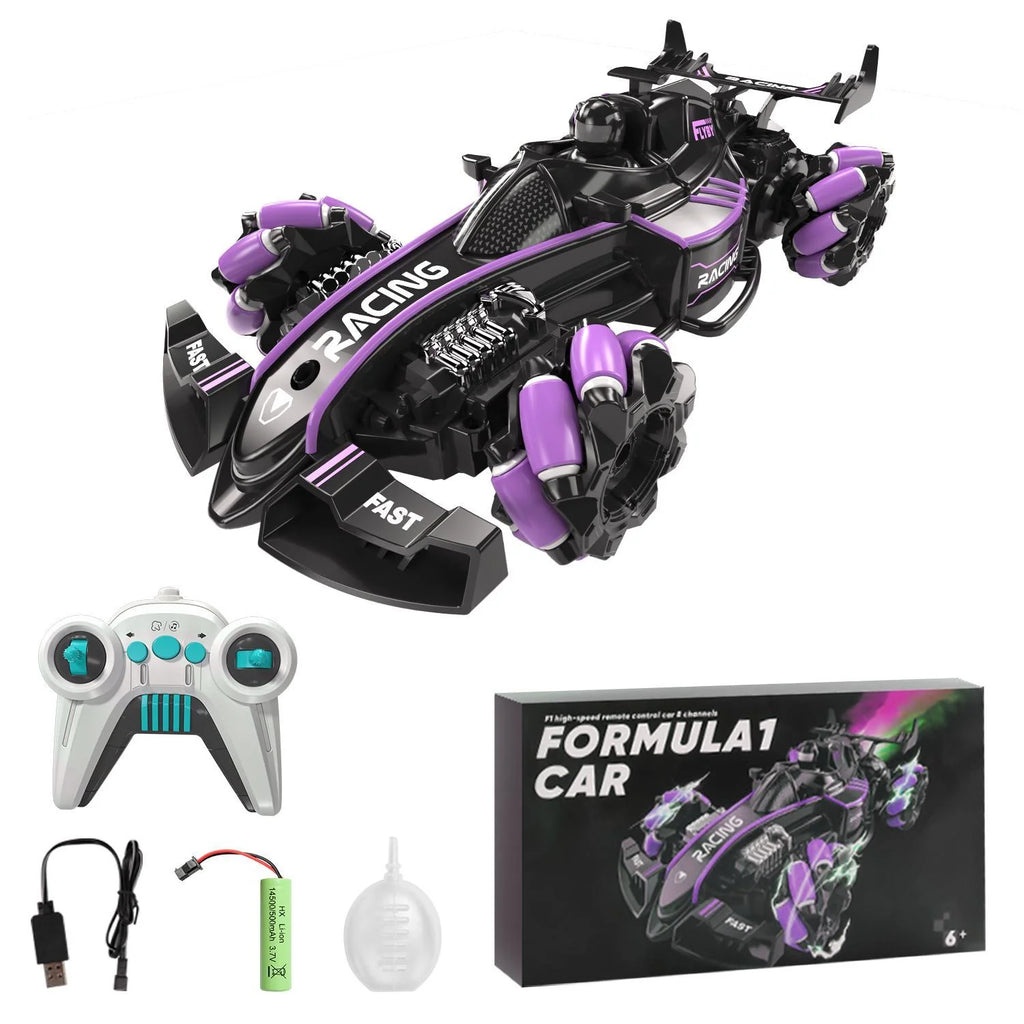 Formula 1 Omnidirectional Drift Car with Spray Function - the Perfect Toy for Children and Families