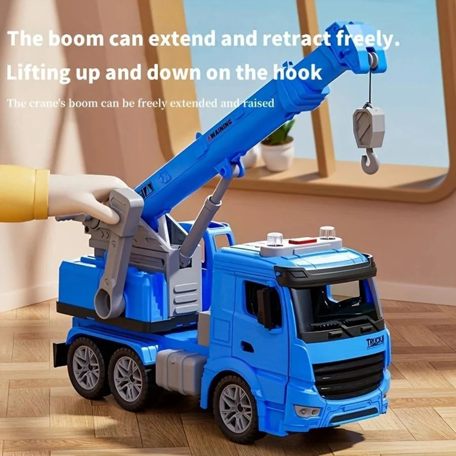 Children'S Small Yellow Crane Toy with Light and Sound Perfect Children'S Construction Toy Car Children'S Holiday Gift Birthday Gift