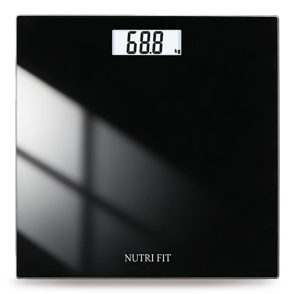 Digital Bathroom Scale Body Weight Scales 400 Lbs Ultra Slim Most Accurate for Gym Yoga Studio with Large Backlit Display, Black