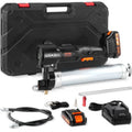 Cordless Grease Gun, 20-Volt, 10,000 PSI, 39' Long Hose, Electric Grease Gun Kit Professional High Pressure Battery Powered Grease Gun with Carrying Case, Two Batteries & Charger Included, Black
