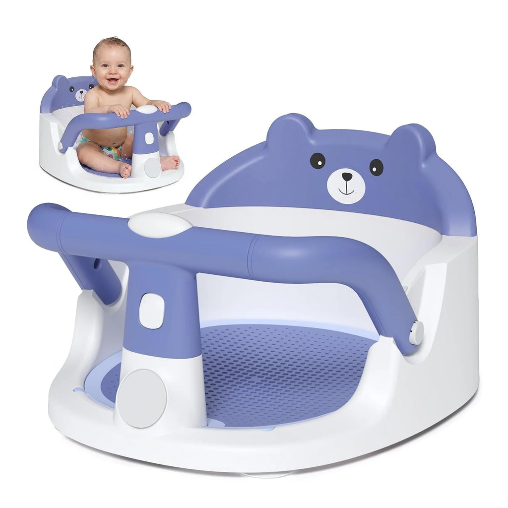 Baby Bath Seat for Babies 6 Months & up Non-Slip Toddler Bath Seats for Sitting up Infant Bathtub Chair with Suction Cups and Soft Cushion for Baby Shower Tub Seat