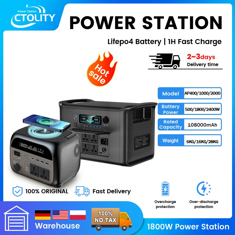 Power Stations for Camping Equipment Powerbank 300W 1000W 2000W Portable Power Station Lifepo4 Battery Solar Generator