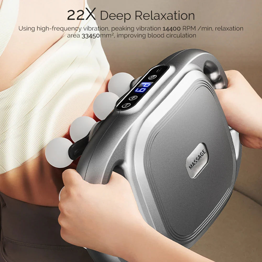 16-Head Fascia Gun High-Frequency Vibration Body Massage Gun Back and Waist Massager Neck Shoulder Massager Muscle Masajeador