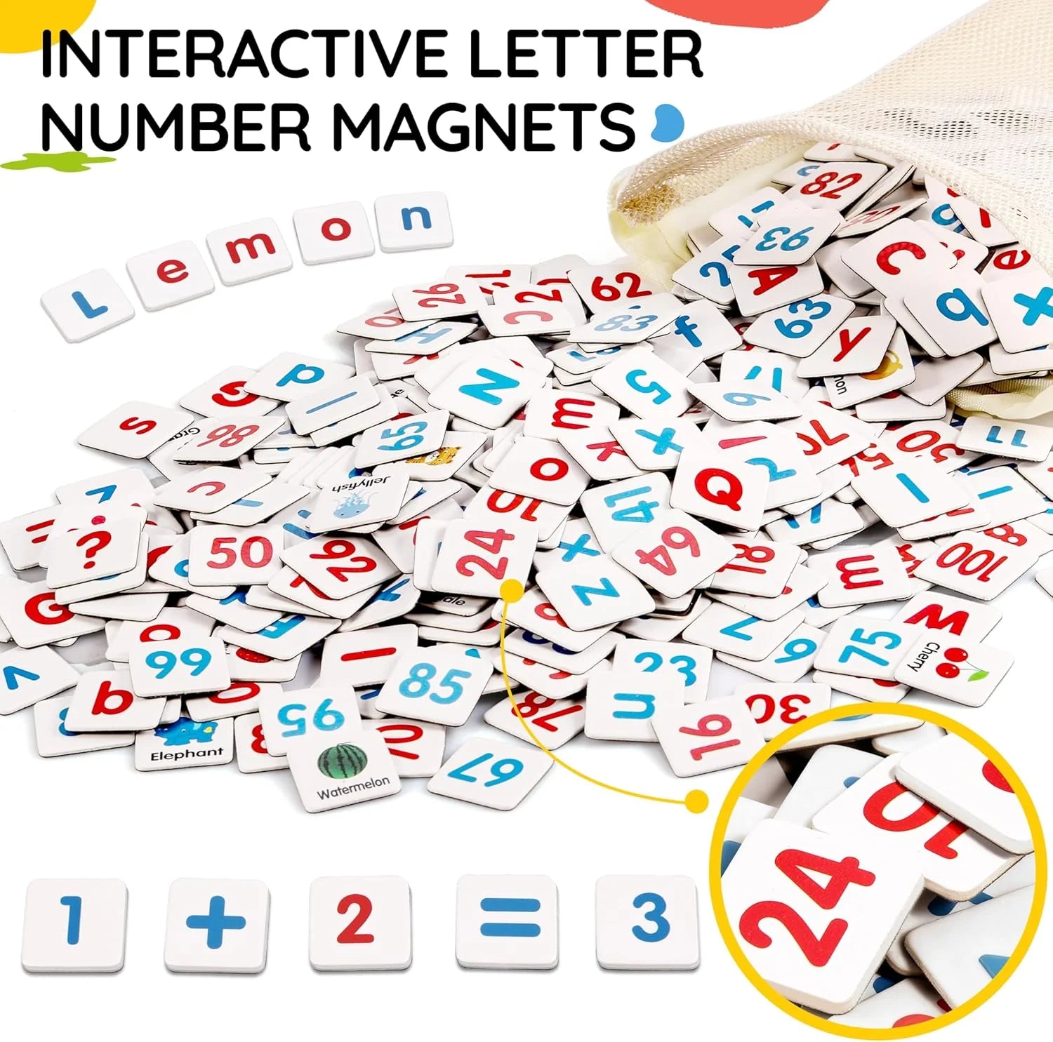 Magnetic Letters and Numbers, Abacus for Kids Math, Fridge Magnets Easel for Kids, Alphabet Magnets, Magnetic Alphabet Letters, Learning Educational Toys Gifts for 3 4 5 6 7 8+ Year Old Girls Boys