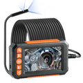 Endoscope Camera with Light, Dual Lens Borescope with 49.2FT Semi-Rigid Cable, 4.3 Screen 1080P Inspection Camera, 8 + 1 LED Lights, 4X Zoom, IP67 Waterproof Snake Camera for Auto, Plumbing