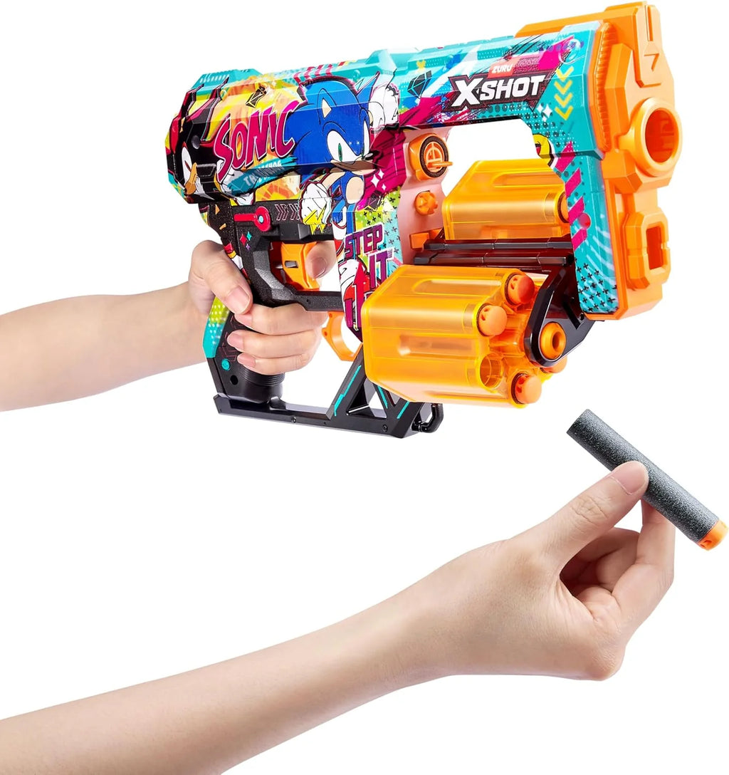 Skins Dread Foam Blaster (12 Dart) by ZURU X Sonic the Hedgehog Toy for Kids, Teens, Adults
