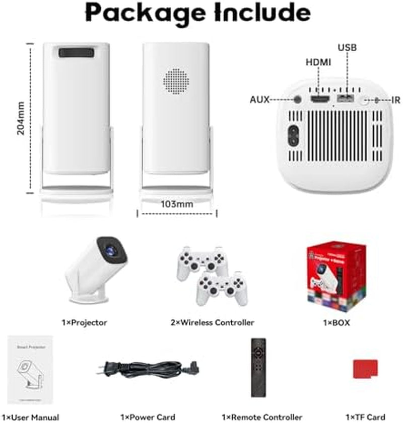 P30 Max 4K Projector & Game Console, 24,000+ Games