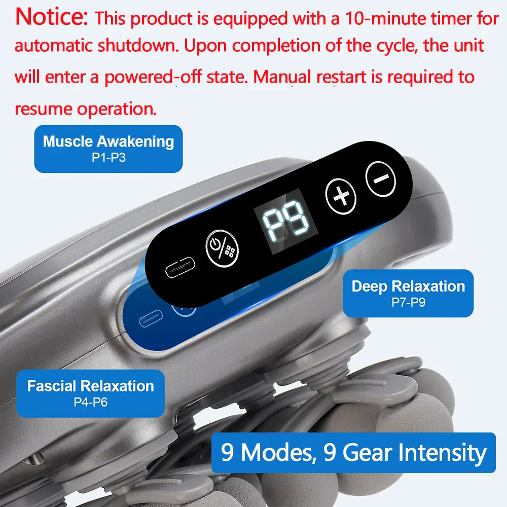 16-Head Fascia Gun High-Frequency Vibration Body Massage Gun Back and Waist Massager Neck Shoulder Massager Muscle Masajeador