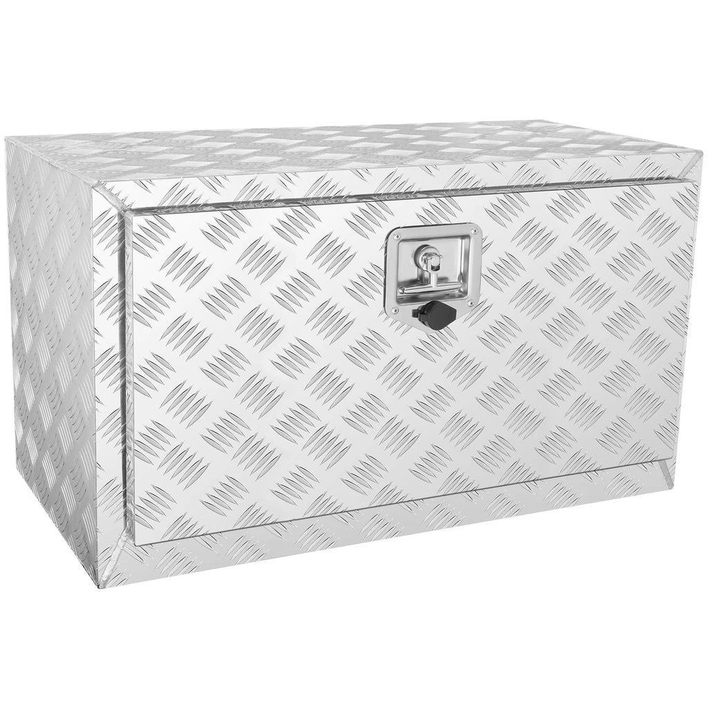 VEVOR Underbody Truck Box, 30¡_14¡_16 Pickup Storage Box, Heavy Duty Aluminum Diamond Plate Tool Box with Lock and Keys, Waterproof Trailer Storage Box with T-Handle Latch for Truck, Van, Trailer