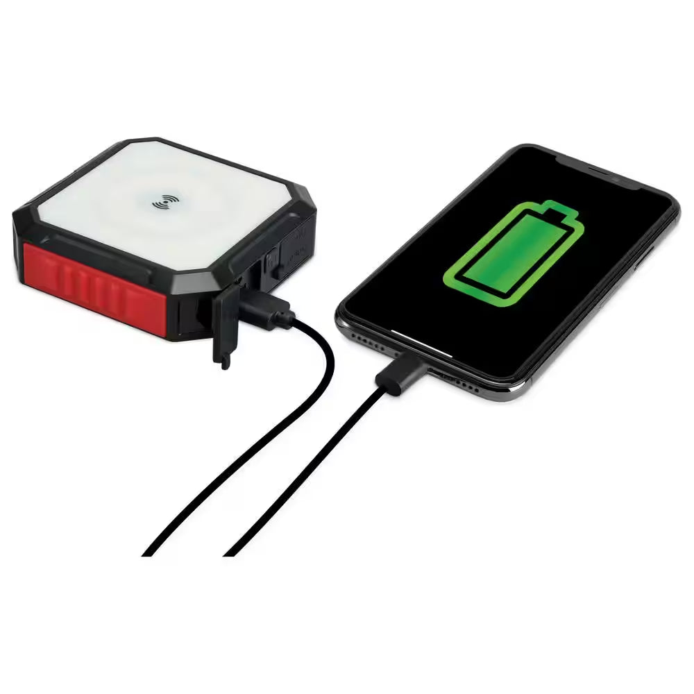 10000 Mah Solar Power Bank with Light, Wireless Charger and LED Flashlight