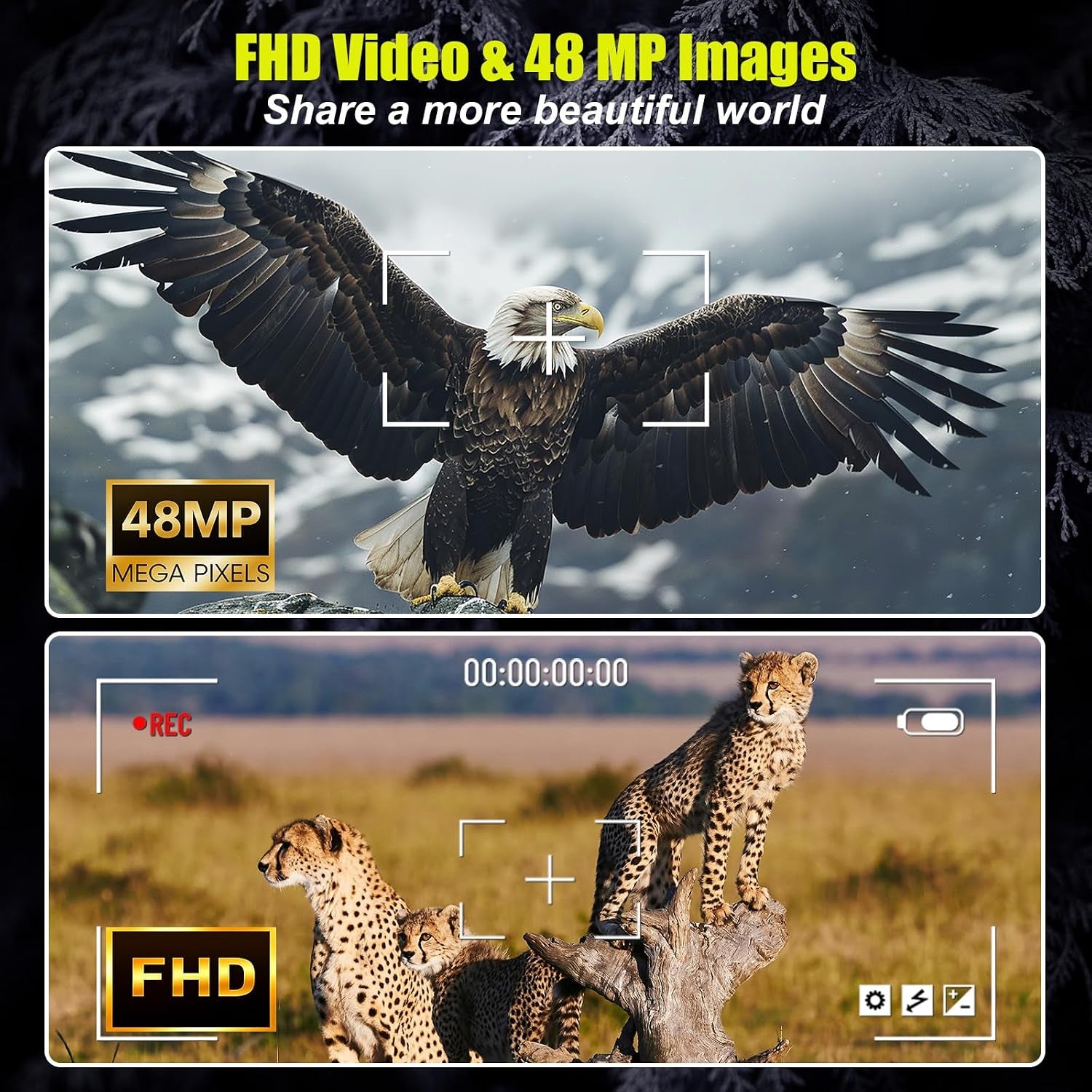 Night Vision Goggles 8X Digital Zoom, 300M Night Vision Binoculars with 7-Level IR, 32GB Card & LED Flashlight, Gifts for Men, Dad, Husband, Boyfriend for Camping and Birdwatching