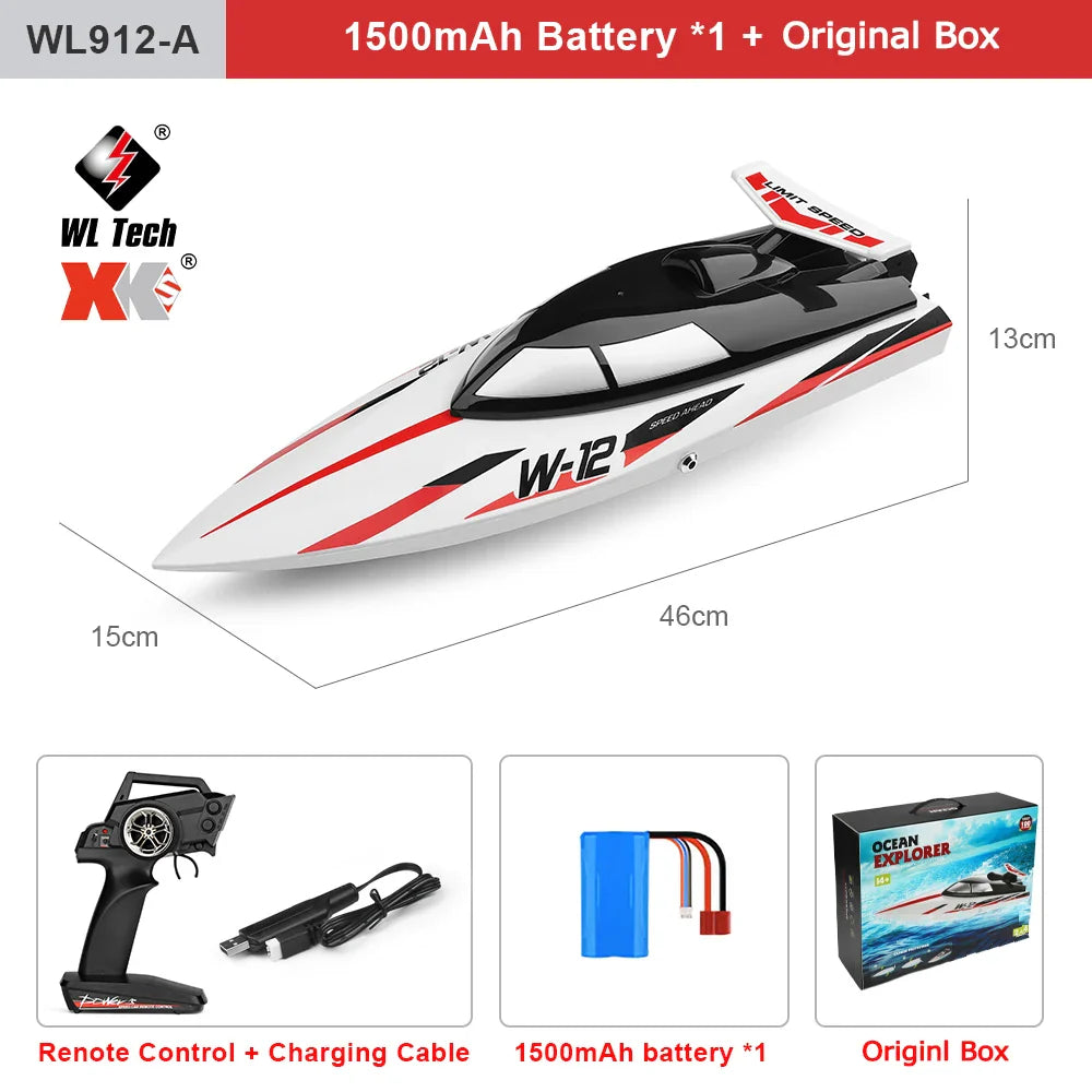 WL916 WL912-A RC Boat 2.4Ghz 55KM/H 35KM/H High Speed Racing Watercraft Remote Control Speedboat Toys for Boys