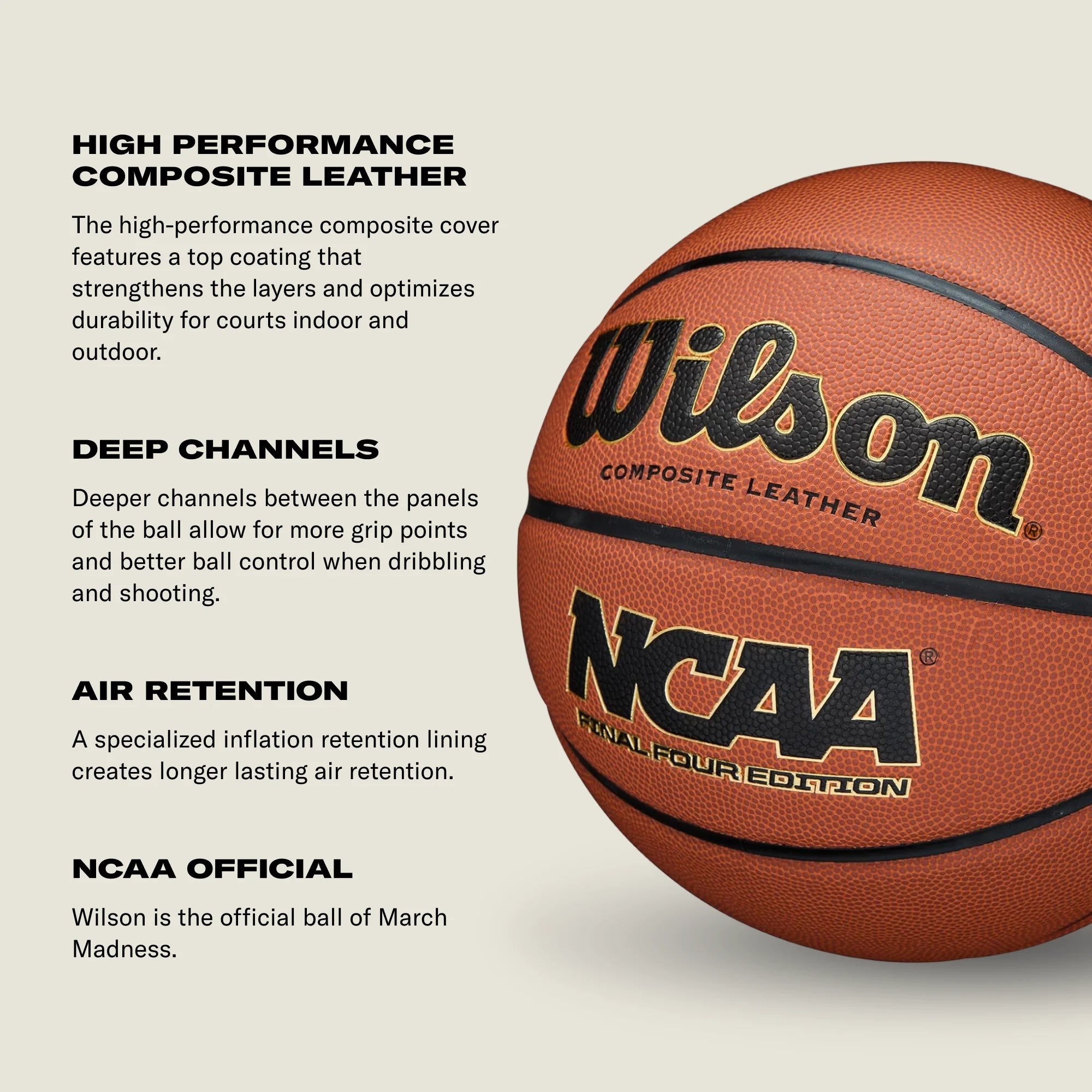 NCAA Final Four Indoor/Outdoor Basketball - Brown, Size 7 - 29.5"