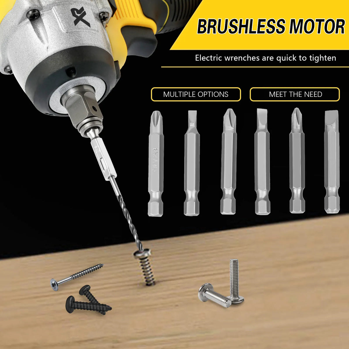 1/2 Inch Electric Wrench Cordless Impact Driver 20V Powerful Brushless 280 Ft-Lbs (380N.M) with 3.0Ah Battery and Charger