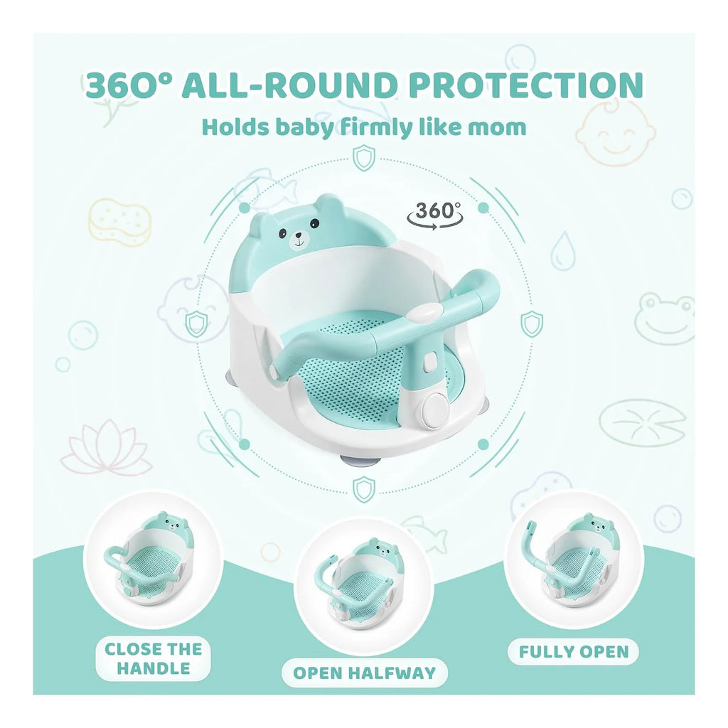 Baby Bath Seat for Babies 6 Months & Up, Toddler Bathtub Chair, Cyan