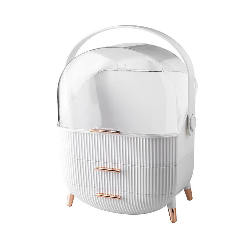 Luxury Cosmetics Storage Box, Dust-Proof Skincare Product Desktop Organizer, Organizer, Household Storage Cabinet, Dressing Table