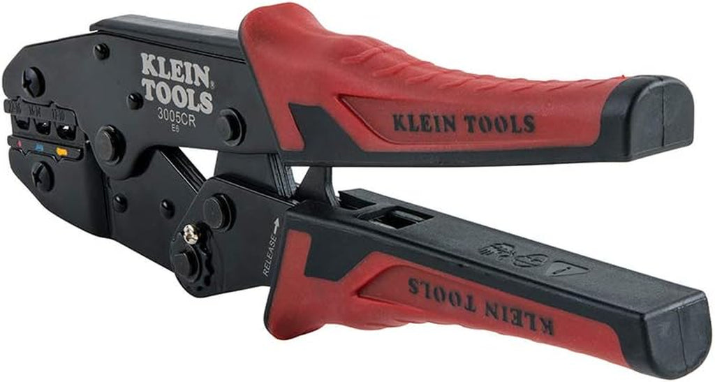 Klein Tools  Wire Crimper Tool, Ratcheting Insulated Terminal Crimper for 10 to 22 AWG Wire