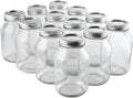 32 Oz Regular Mouth Mason Jars with Lids – Pack of 12 Quart Canning Jars for Food Storage, Pickling, Fermentation, Crafts – Reusable Airtight Large Glass Mason Jar with 1 Black Cap Gripper