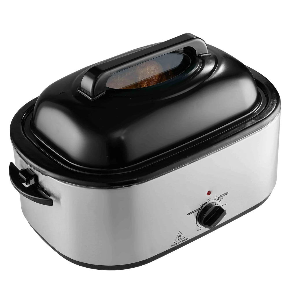 Electric Roaster Oven, 26 QT Turkey Roaster Oven with Self-Basting Lid, 1450W Roaster Oven with Defrost & Warm Function, Adjustable Temperature, Removable Pan & Rack, Fits Turkeys up to 30LBS