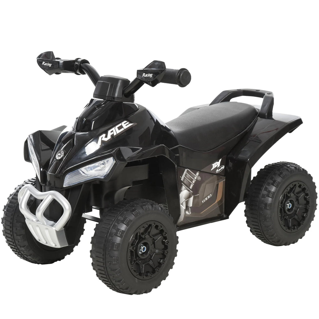 NO Power Kids Ride on Push Car, Ride Racer, Foot-To-Floor Sliding Car, Walking ATV Toy with Music, Lights, for 1.5-3 Years Old, Black