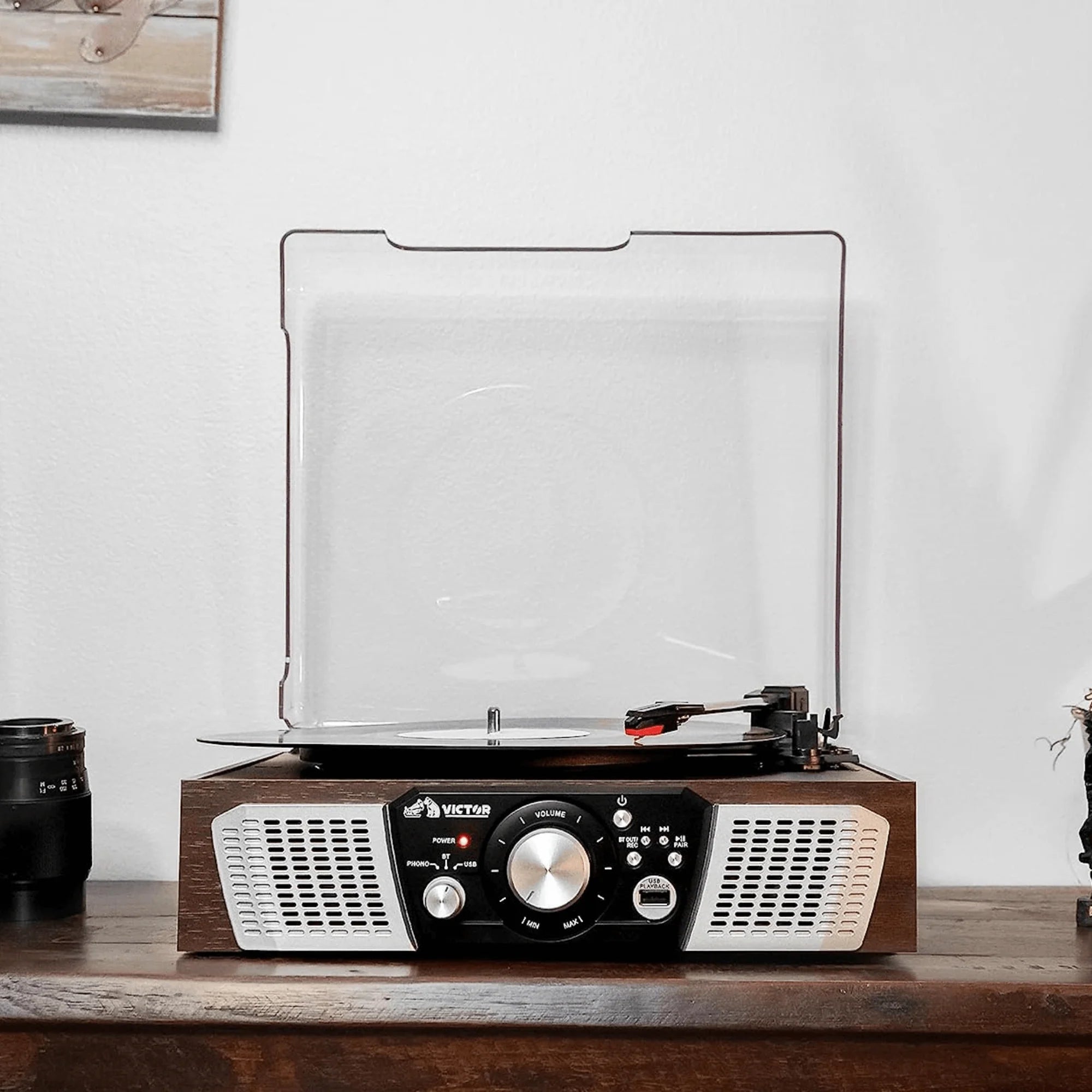 Victor Lakeshore 5-In-1 Hybrid BT Turntable System Espresso - Refurbished