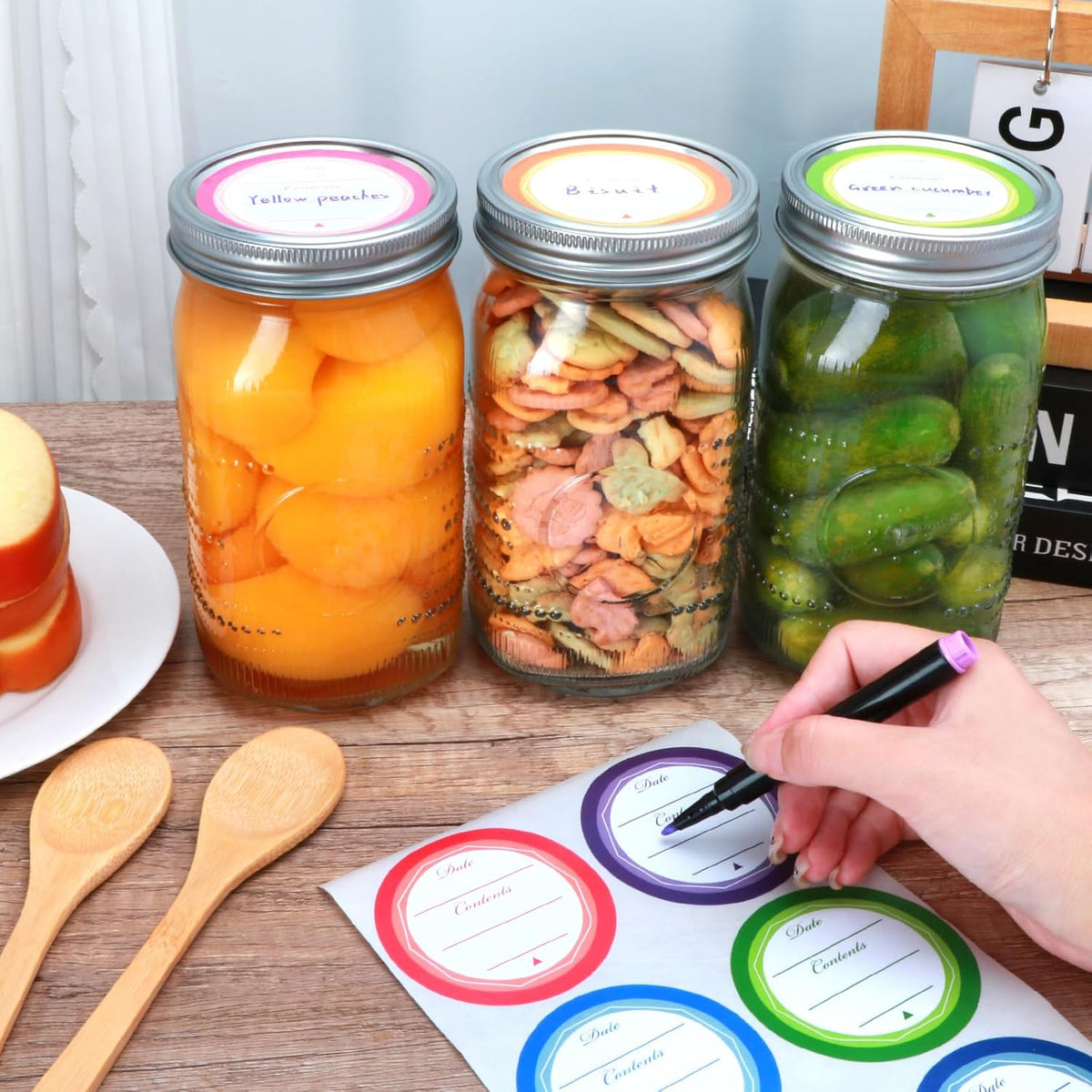 Wide Mouth Mason Jars with Lids 32Oz, 12 Pack Quart Canning Jars
