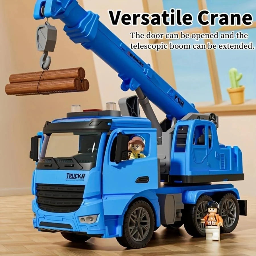 Children'S Small Yellow Crane Toy with Light and Sound Perfect Children'S Construction Toy Car Children'S Holiday Gift Birthday Gift