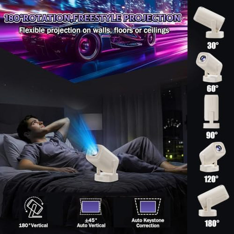 U5 4-In-1 Mini Projector with Wifi and Bluetooth,Games+Karaoke+Speaker