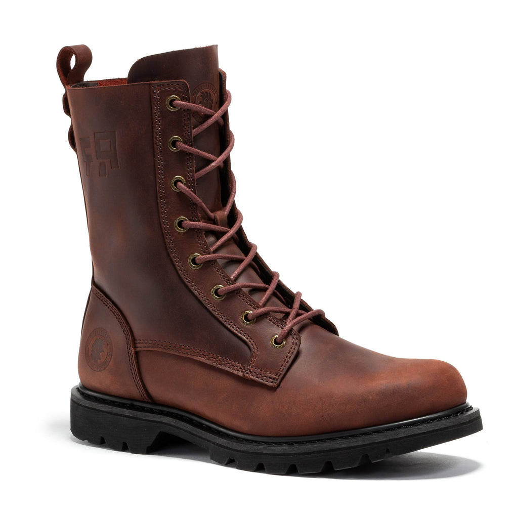 ROCKROOSTER Mantua Men's 8 inch Zip-sided Soft Toe Lug Sole Work Boots SAP130