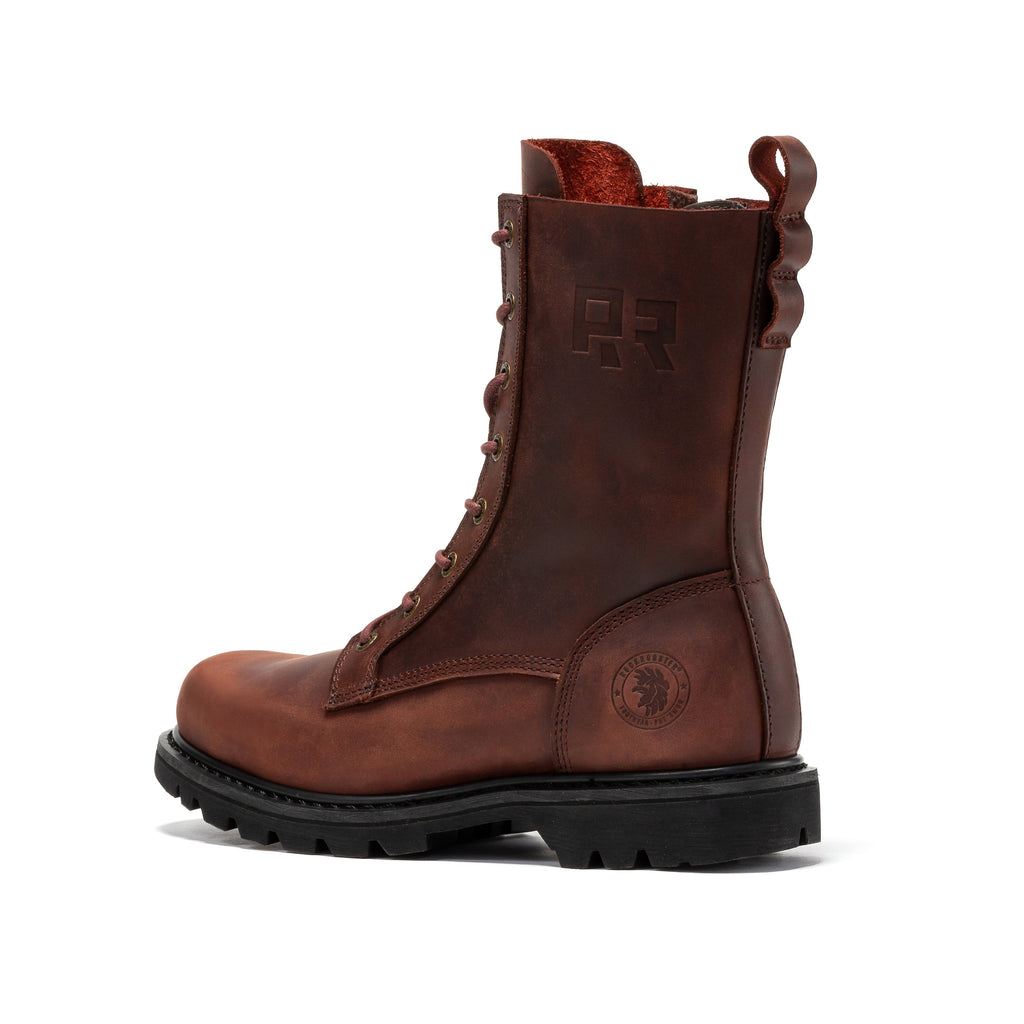 ROCKROOSTER Mantua Men's 8 inch Zip-sided Soft Toe Lug Sole Work Boots SAP130