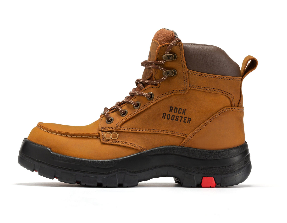 ROCKROOSTER Zumbro 6 inch Wide Steel Toe, Rubber Outsole, EH Protection,, ASTM 2413, Work Boots AK370