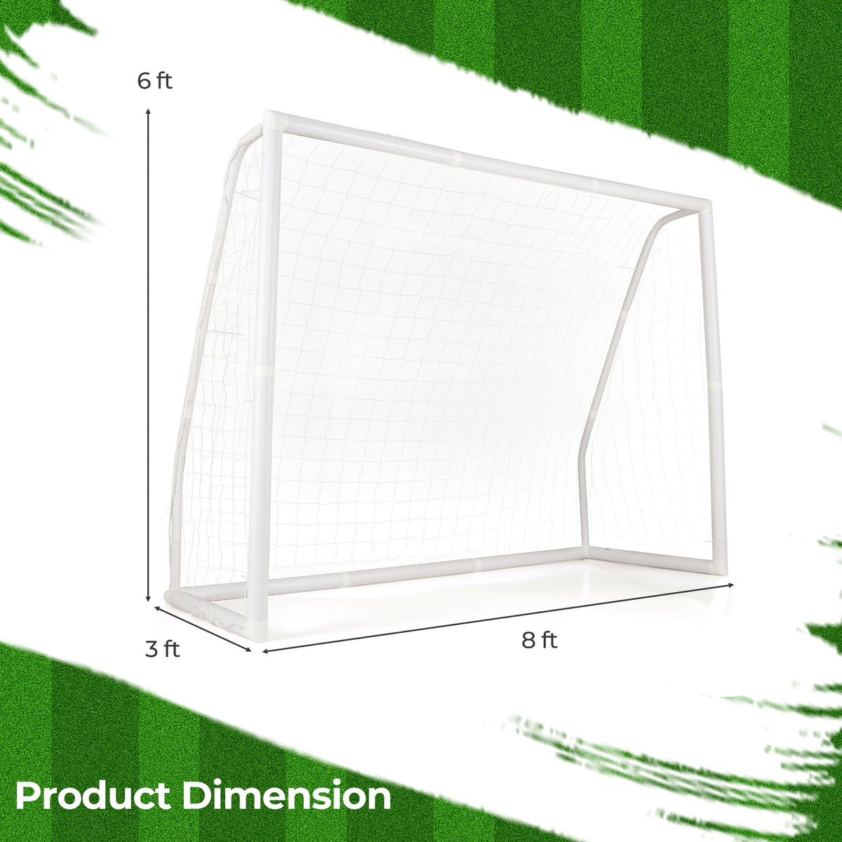 8' x 6' Soccer Goal with Ground Stakes and Soccer Cones