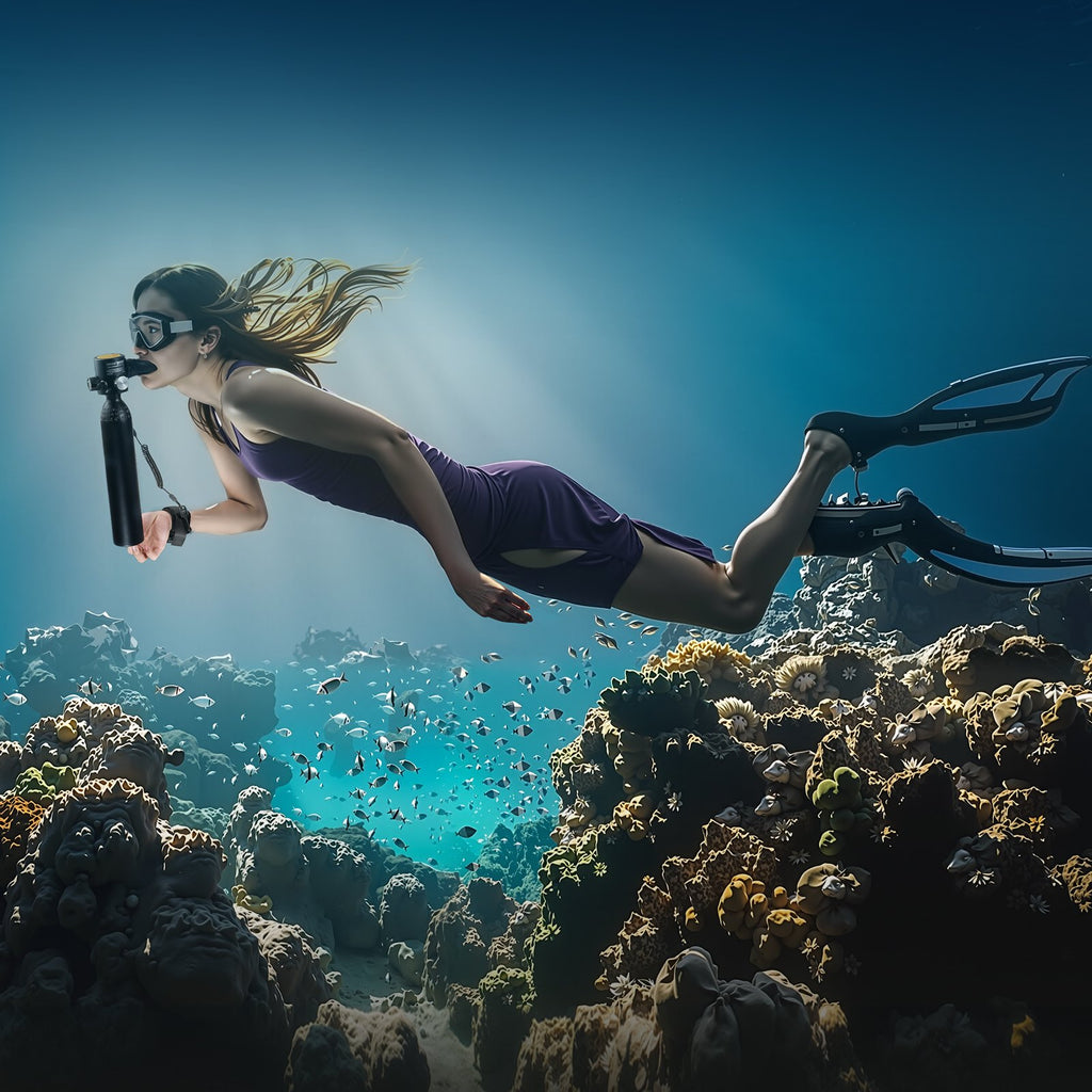 Scuba Tank, 0.5L Portable Diving Tank, Diving Oxygen Cylinder Support